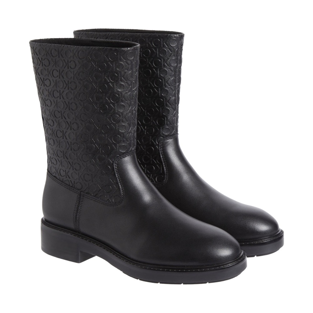 Calvin Klein 平底鞋 ANKLE BOOT MONO MIX 黑色女鞋