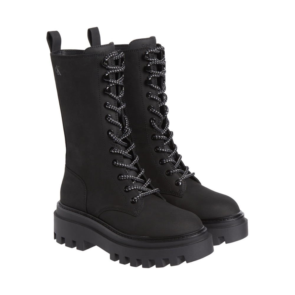 Calvin Klein 平底鞋FORM 繫帶BOOT 黑色女鞋