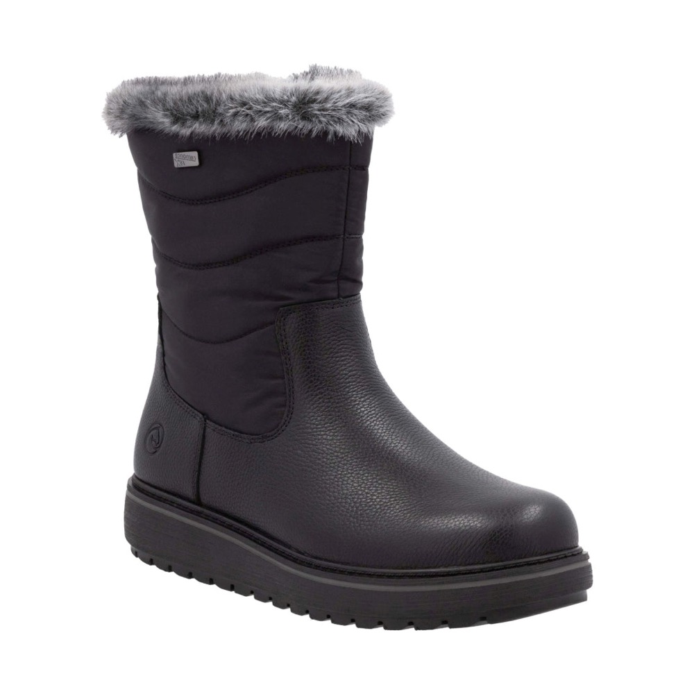 RIEKER 黑色 COMBINATION 休閒日常 CLOSED LADIES MID HEIGHT BOOTS 黑色女鞋