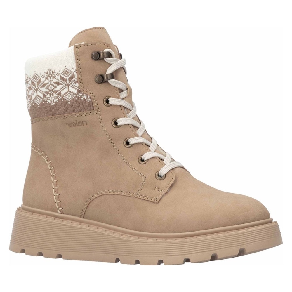 RIEKER 米白色休閒日常 CLOSED LADIES MID HEIGHT BOOTS 米白色女鞋