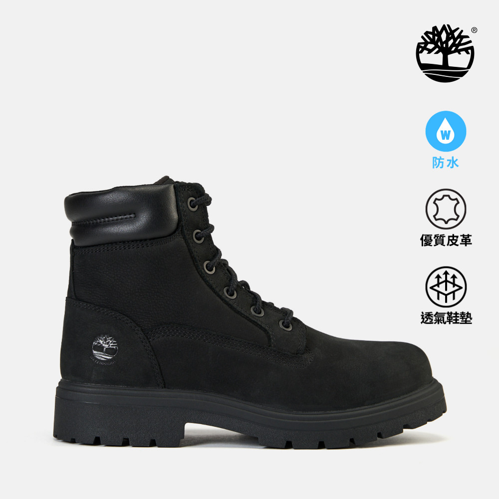 Timberland 女款黑色休閒防水6吋靴|A41PGW05