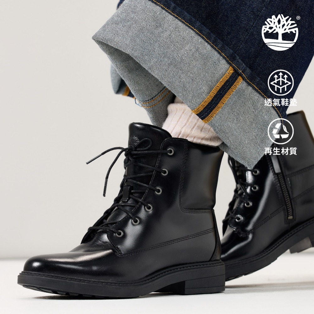 Timberland 女款黑色Stormbucks皮革休閒靴|A2E4UW02