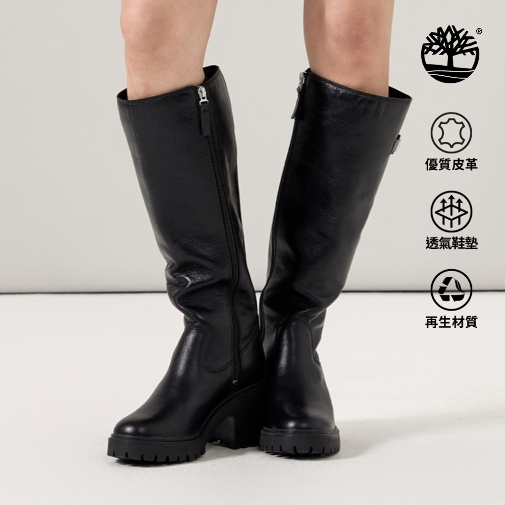 Timberland 女款黑色高筒側拉鏈靴｜A2AZXW02