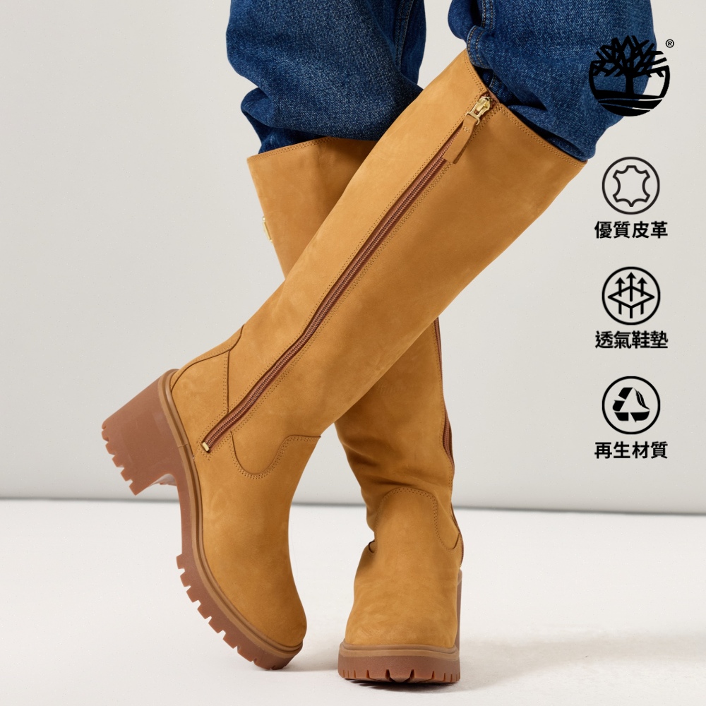 Timberland 女款小麥色高筒側拉鏈靴|A2AZX754