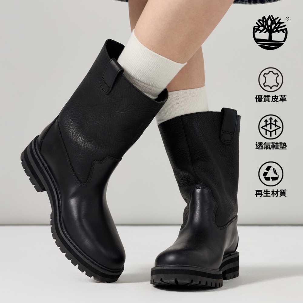 Timberland 女款黑色Britton Drive套穿式休閒靴|A2R5XW02