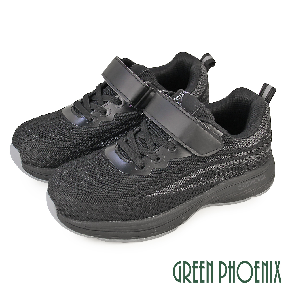 GREEN PHOENIX 波兒德 男女 女大尺碼 工作鞋 鋼頭鞋 塑鋼頭 防穿刺 運動風 休閒風 沾黏式T12-00915