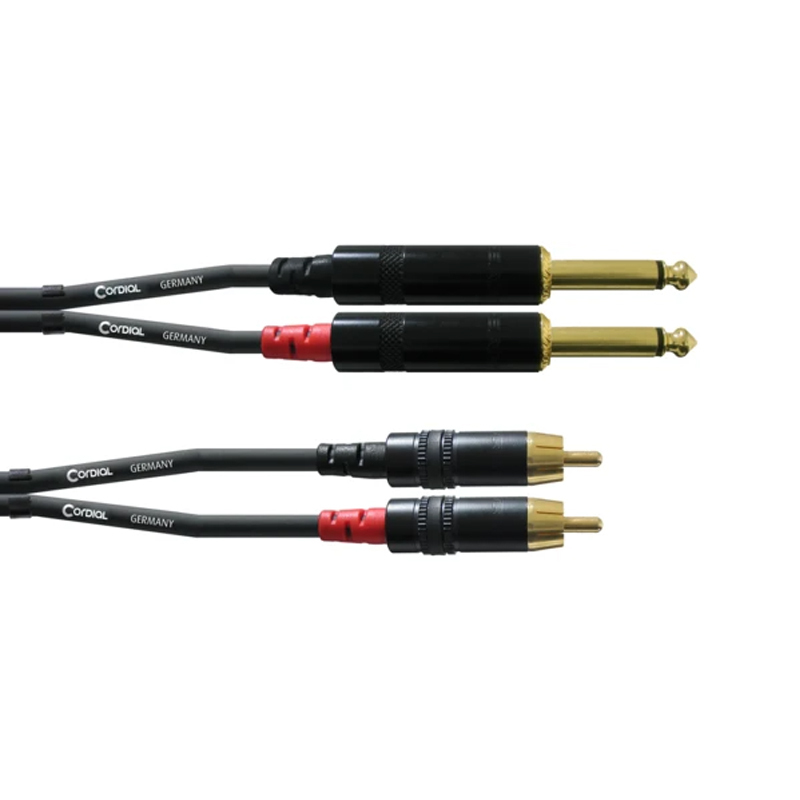Cordial essentials CFU PC｜雙RCA-雙6.3mm TS 非平衡立體聲訊號線｜EU03PC