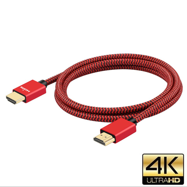 HDMI to HDMI (公對公) 2.0版 鍍金接頭影音傳輸連接尼龍編織線 支援4K高畫質 2米圓線