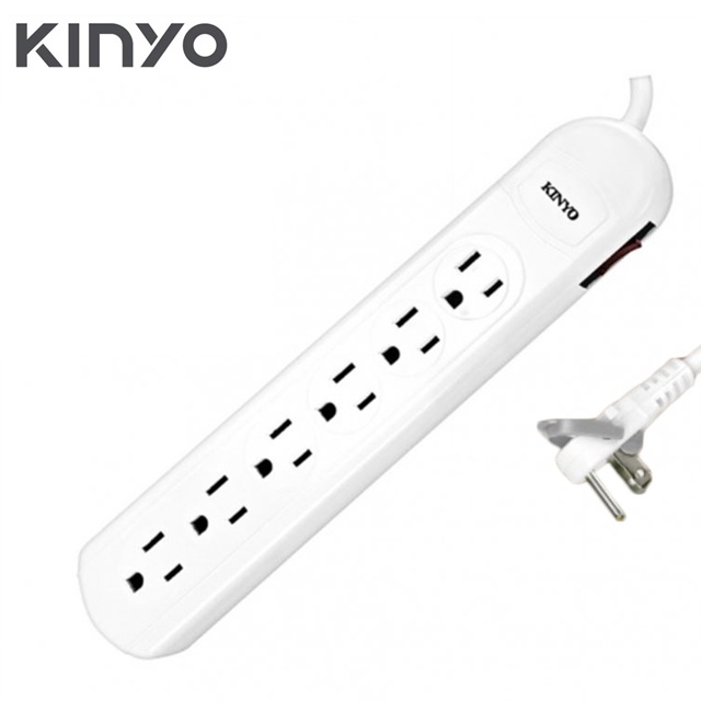 KINYO 1開關 6插座 3孔插座 家電電腦專用 台灣製安全延長線 6尺1.8m