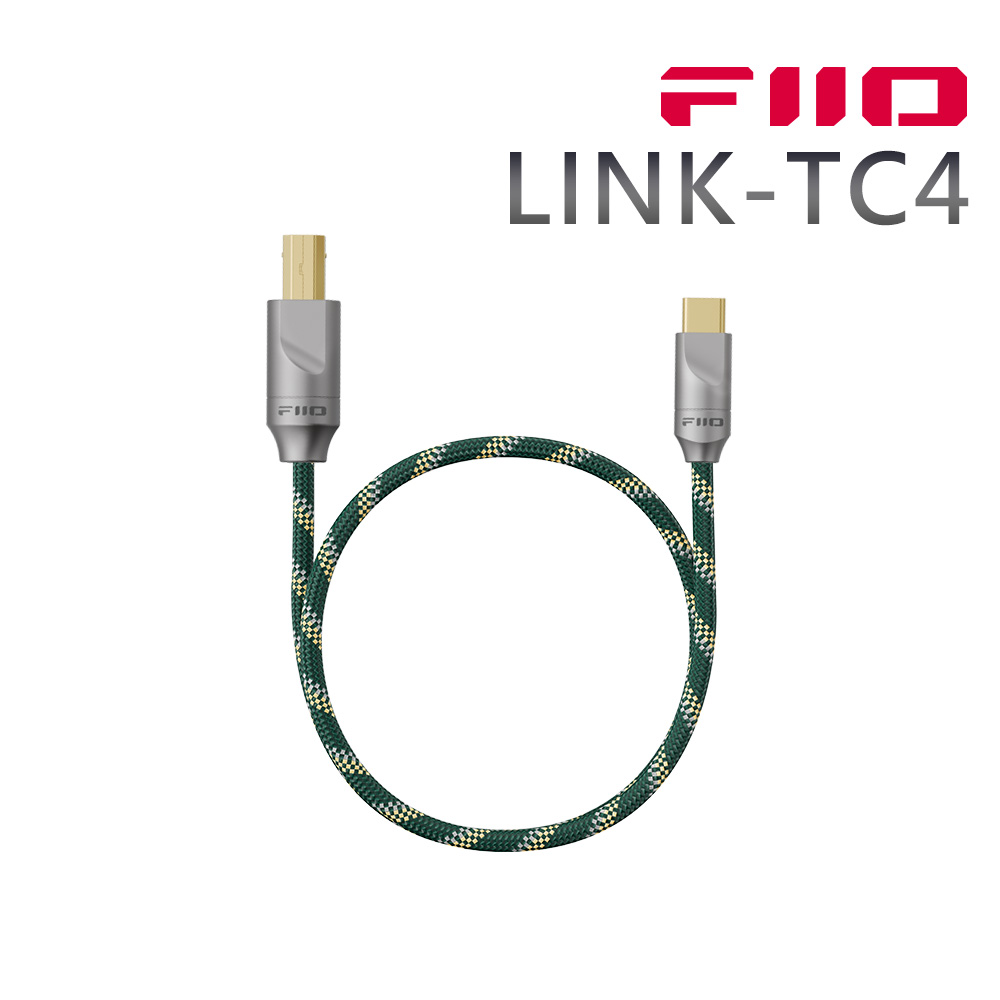 FIIO LINK-TC4 USB-B(公)轉Type-C(公)數位音訊傳輸線-80cm