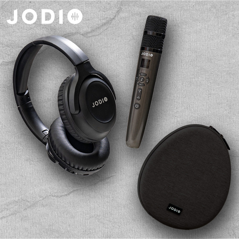 JPOWER 杰強 JODIO 藍芽行動KTV耳機豪華組 酷黑色