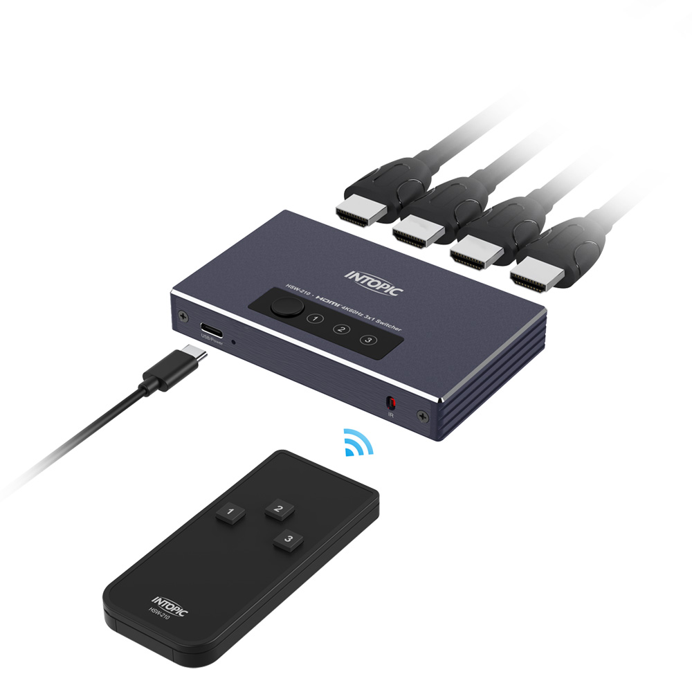 INTOPIC 廣鼎HDMI 4K60Hz 三對一切換器(HSW-210) - PChome 24h購物