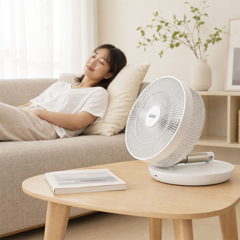 ikiiki 伊崎 14吋DC遙控充電式折疊桌立扇 IK-EF7101