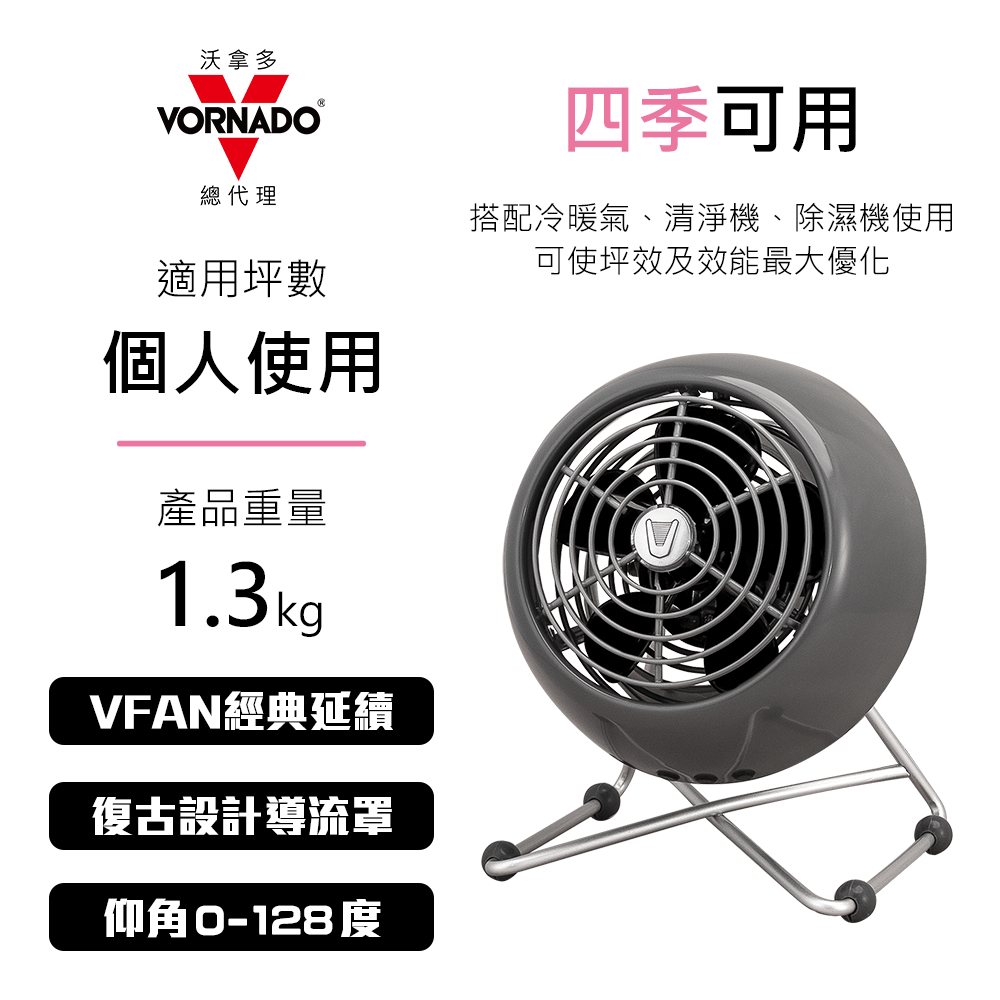 VORNADO 沃拿多 美國 摩登迷你復古扇 VFANMM19 灰色