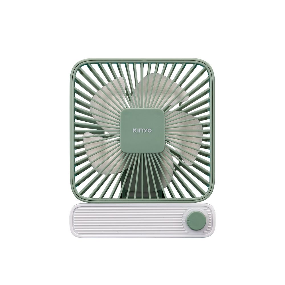 KINYO UF2652G 復古靜音充電扇|綠色