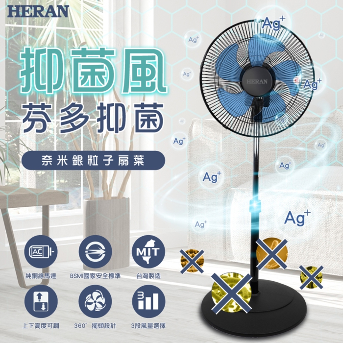 HERAN 禾聯 14吋奈米銀抑菌工業扇 HAF-14SH51B