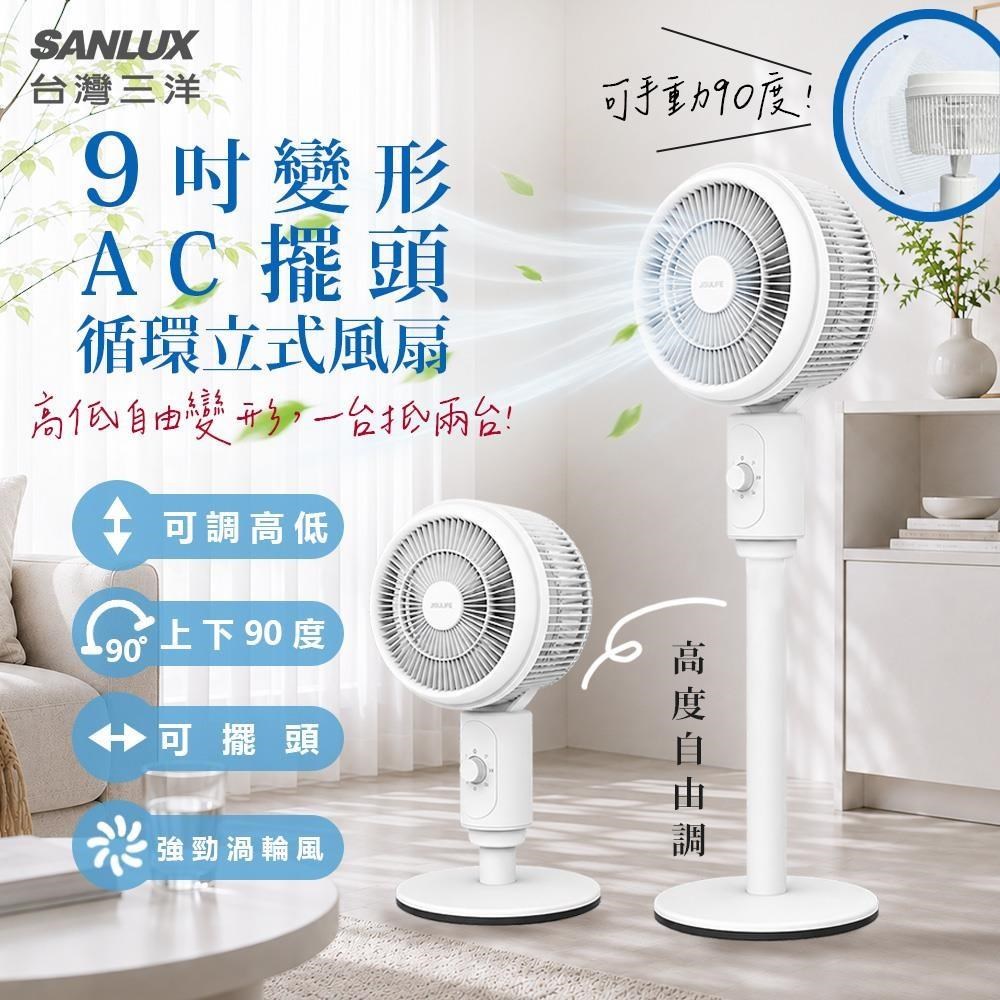 SANLUX 台灣三洋 9吋渦輪旋風式空調電風扇/循環扇/立扇(SYEF-M06)
