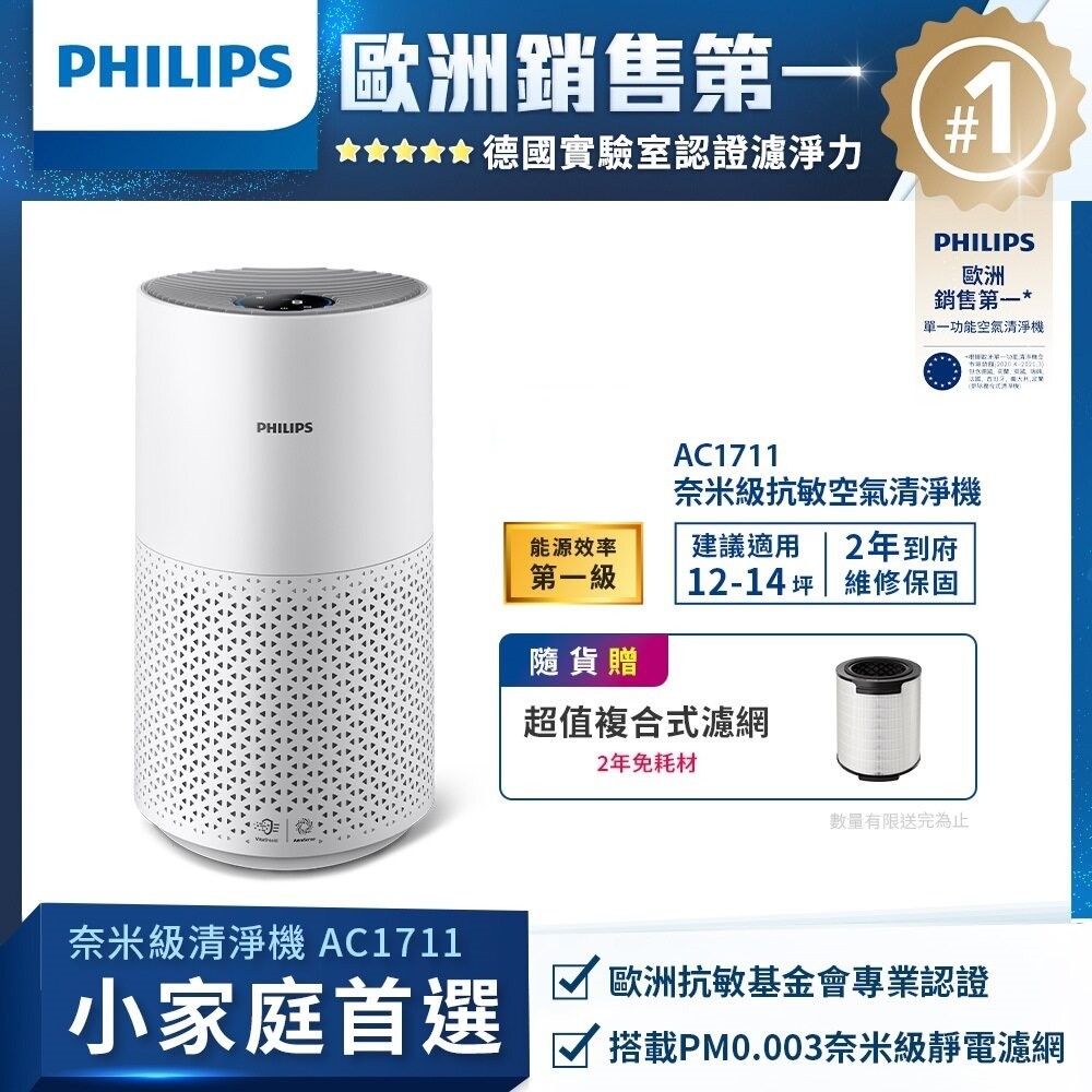 奈米級空氣清淨機 (AC1711/80)