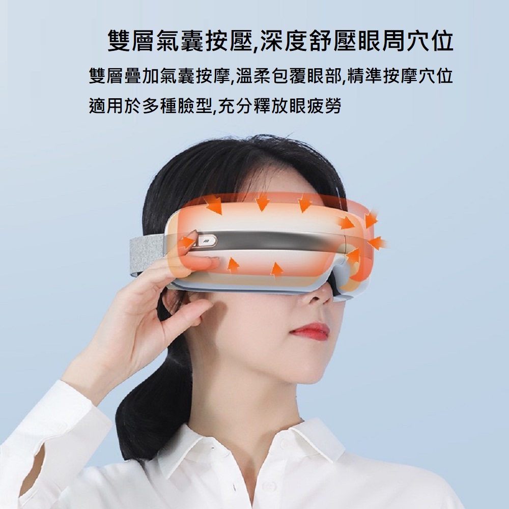 【Smart bearing智慧魔力】熱敷舒壓音樂眼罩(眼部按摩機按摩器〉使用國家認證BSMI充電器)