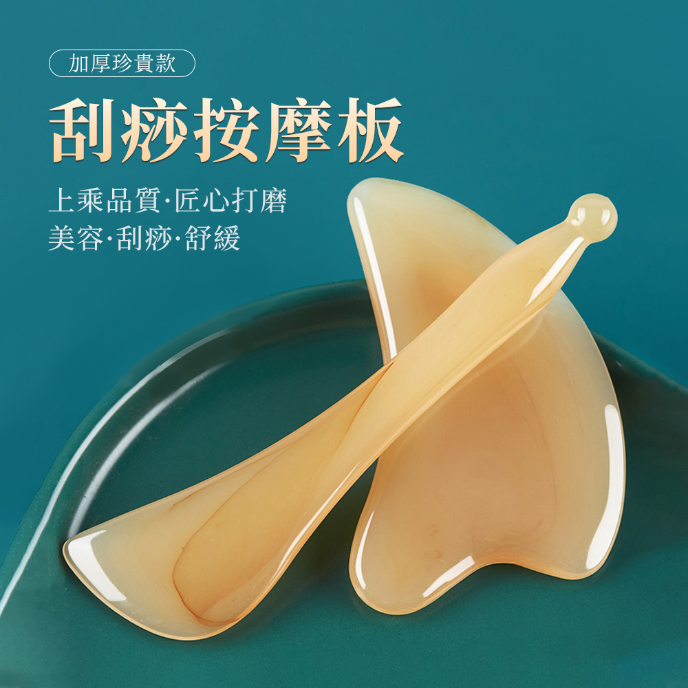 Pritoo 刮痧板+撥筋棒 臉部刮痧組 (養生/臉部提拉/瘦臉/小臉/排毒/按摩刮痧板)