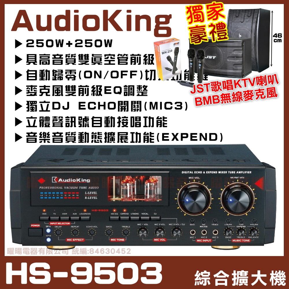 Audio King AudioKing HS-9503 立體聲真空管動態擴展 AB組綜合擴大機