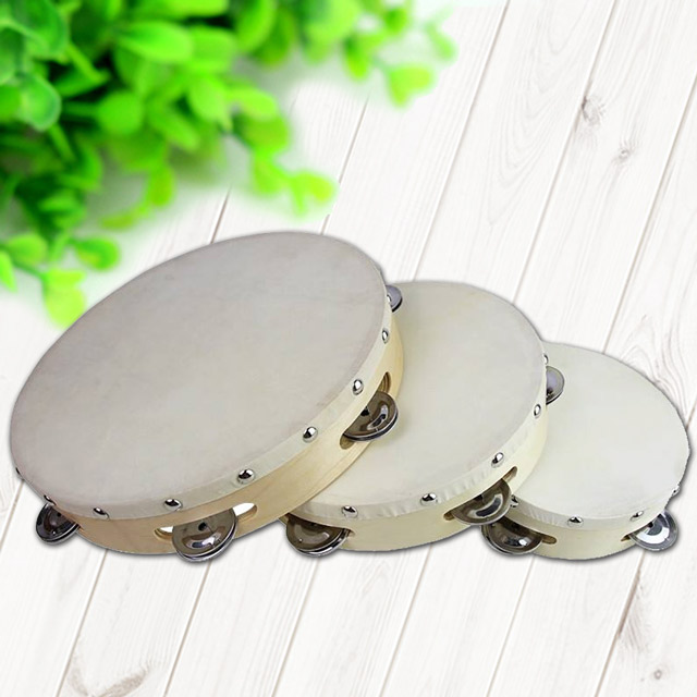 【美佳音樂】奧福打擊樂器/兒童樂器 手鼓/鈴鼓 羊皮鈴鼓-4吋(1入)