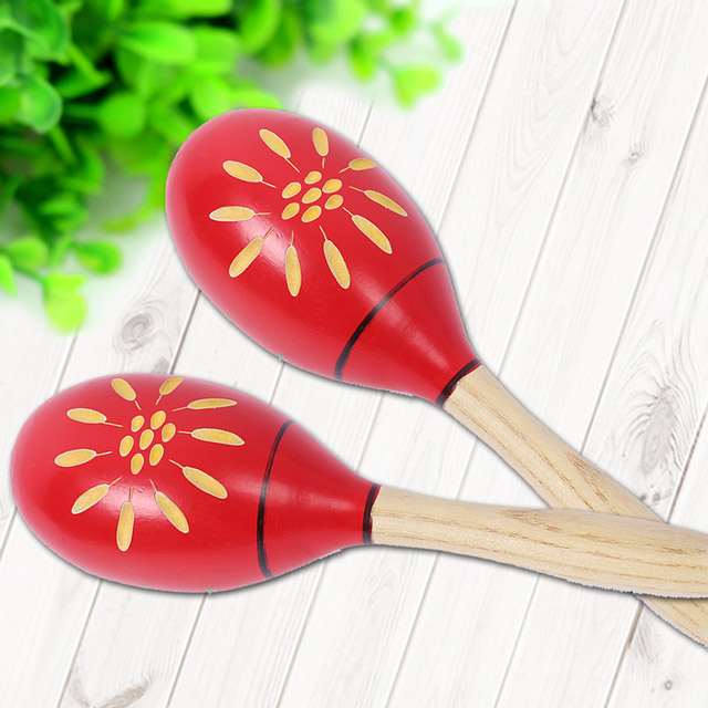 【美佳音樂】奧福樂器/兒童樂器 手工雕刻 專業/大型 木製/手搖 沙鈴(2入一組)