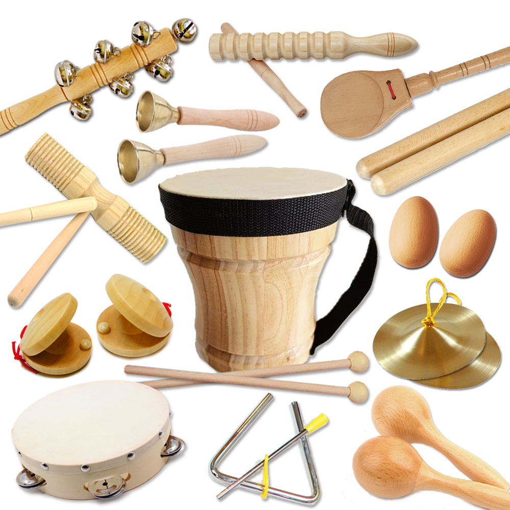 美佳音樂打擊樂器羊皮實木手拍鼓-原木13件組(含袋) - PChome 24h購物