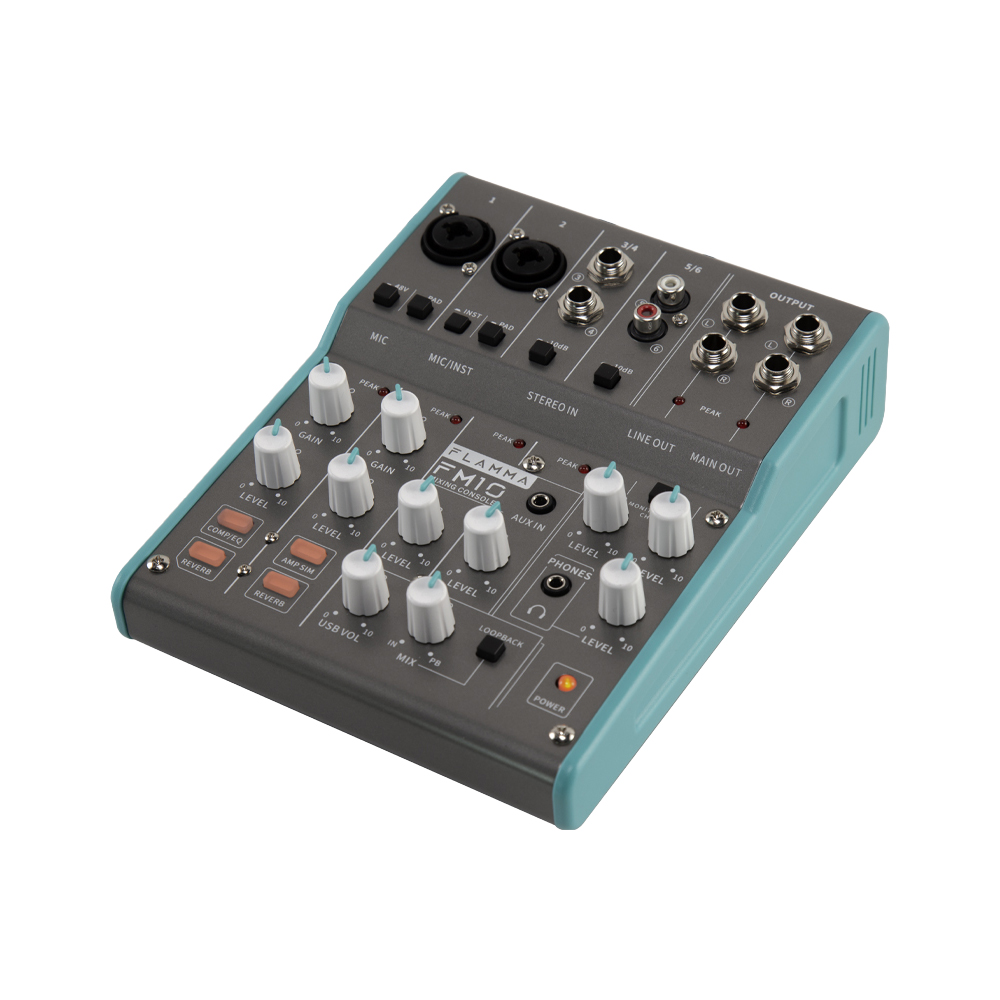 【美品】FM10【Flamma】 立昇樂器連鎖】FLAMMA FM10 6軌混音器MIXER 錄音介面直播器材USB