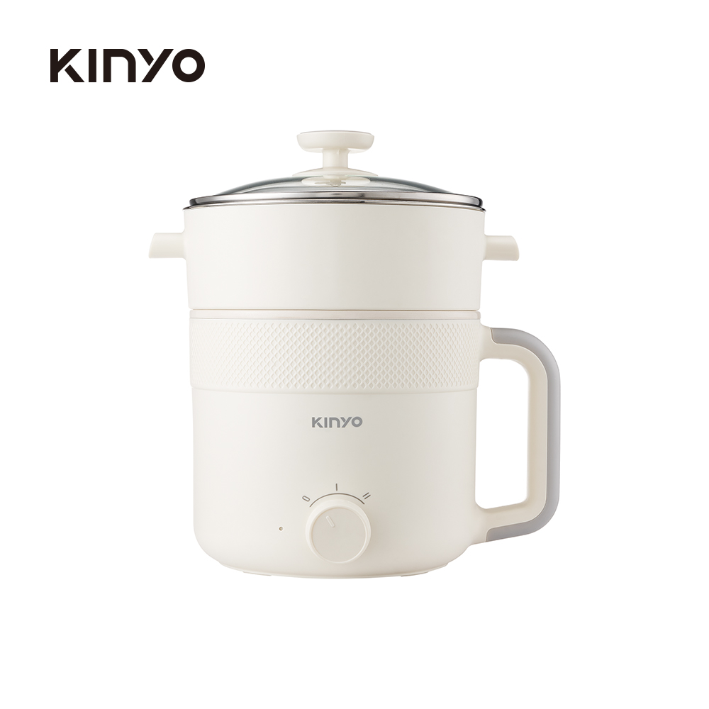 KINYO 多功能1.7L陶瓷蒸煮美食鍋(FP-0901)
