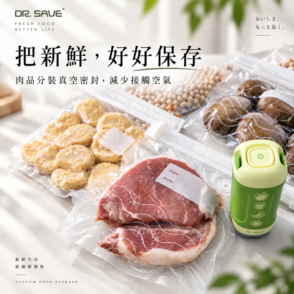 MODCON 摩肯 DR. SAVE水果真空機組-食品保鮮組(含10大5小食品袋)