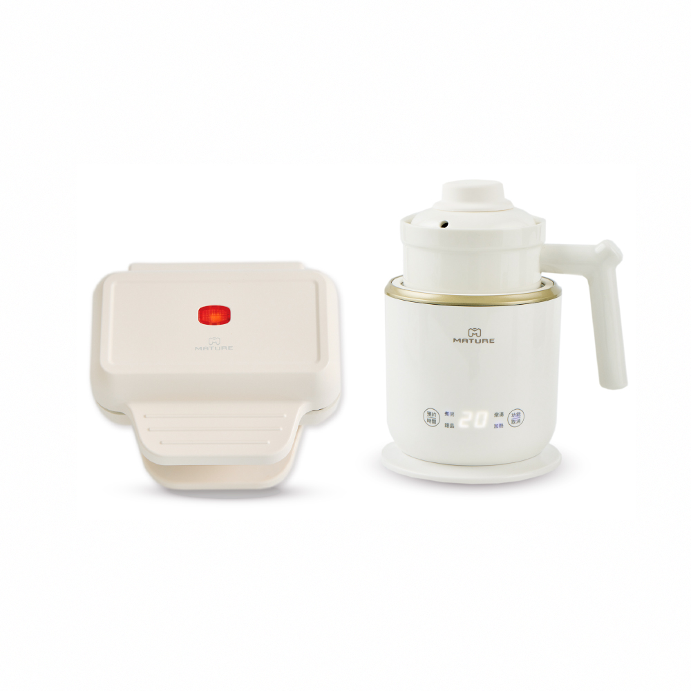 MINI食光陶瓷熱壓機 CY-1627 + 剛剛好陶瓷電煮鍋 CY-1626