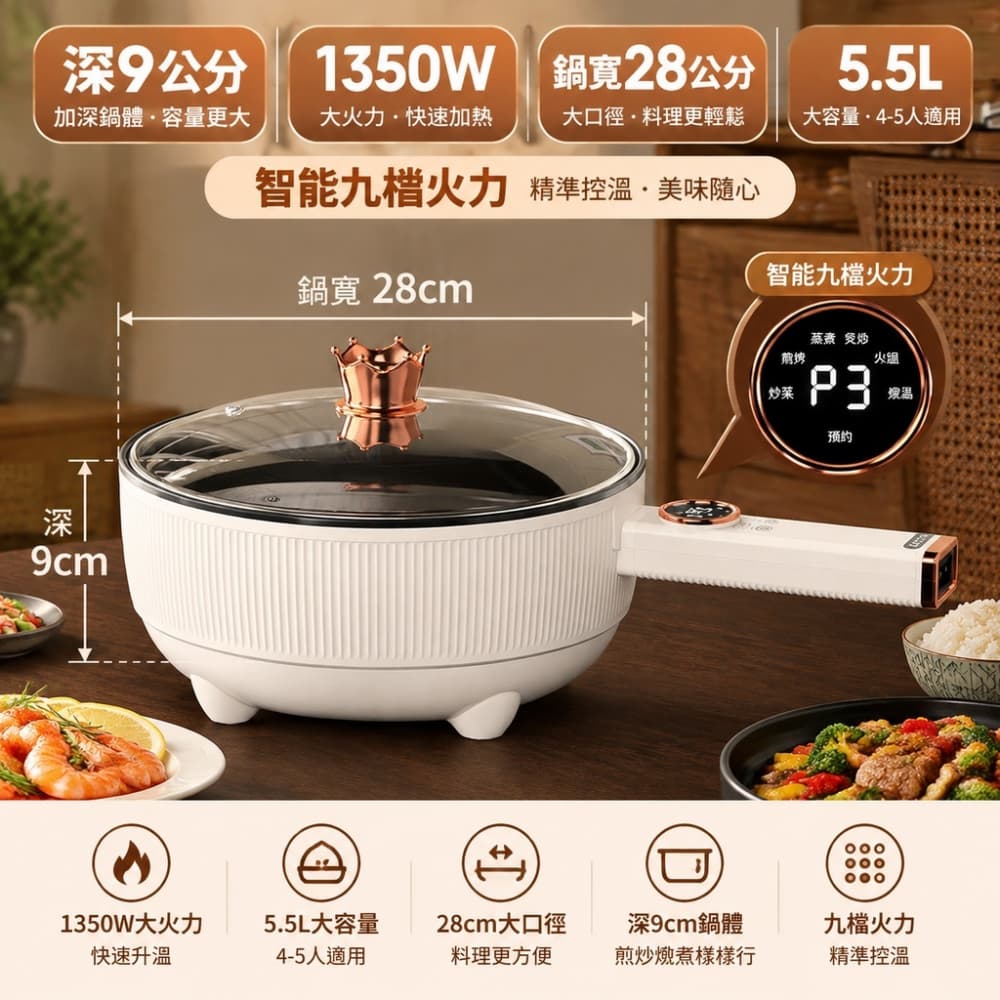 【森百諾】烹飪鍋 湯鍋 電炒鍋 不沾鍋 蒸煮鍋 煎炒鍋 小型鍋 廚房鍋 電鍋 料理鍋 宿舍鍋 220V 配變壓器