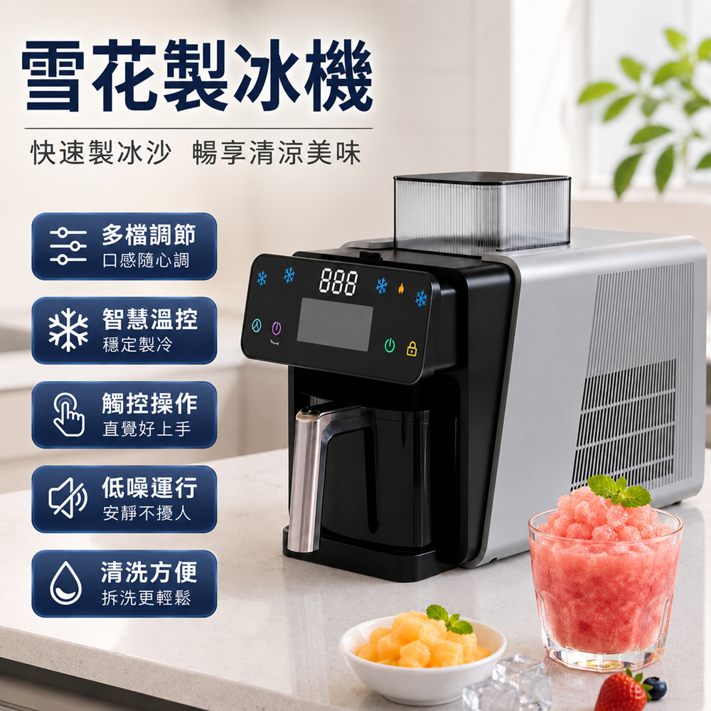 Felsted 菲仕德 商用雪花冰機 全自動刨冰機 電動冰沙機 綿綿冰製冰機 雪花冰刨冰機 奶茶店營業用 110V