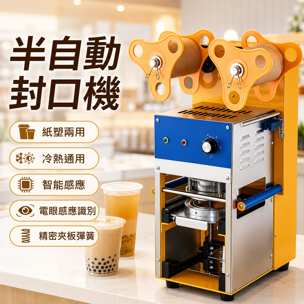 Felsted 菲仕德 商用封口機 自動飲料封膜機 奶茶封杯機 杯口封膜機 冷熱飲封口機 95mm口徑