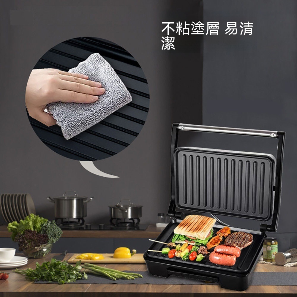 【銘利萊】110V電力烤肉機 牛排機 帕尼尼早餐機 烤肉烤腸電烤盤 家用電烤盤 多功能電烤盤