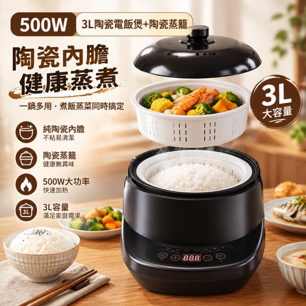 【森百諾】廚房鍋 料理鍋 煮飯鍋 電飯鍋 蒸煮鍋 簡餐鍋 烹飪鍋 內膽鍋 居家鍋 湯鍋 220V 配變壓器