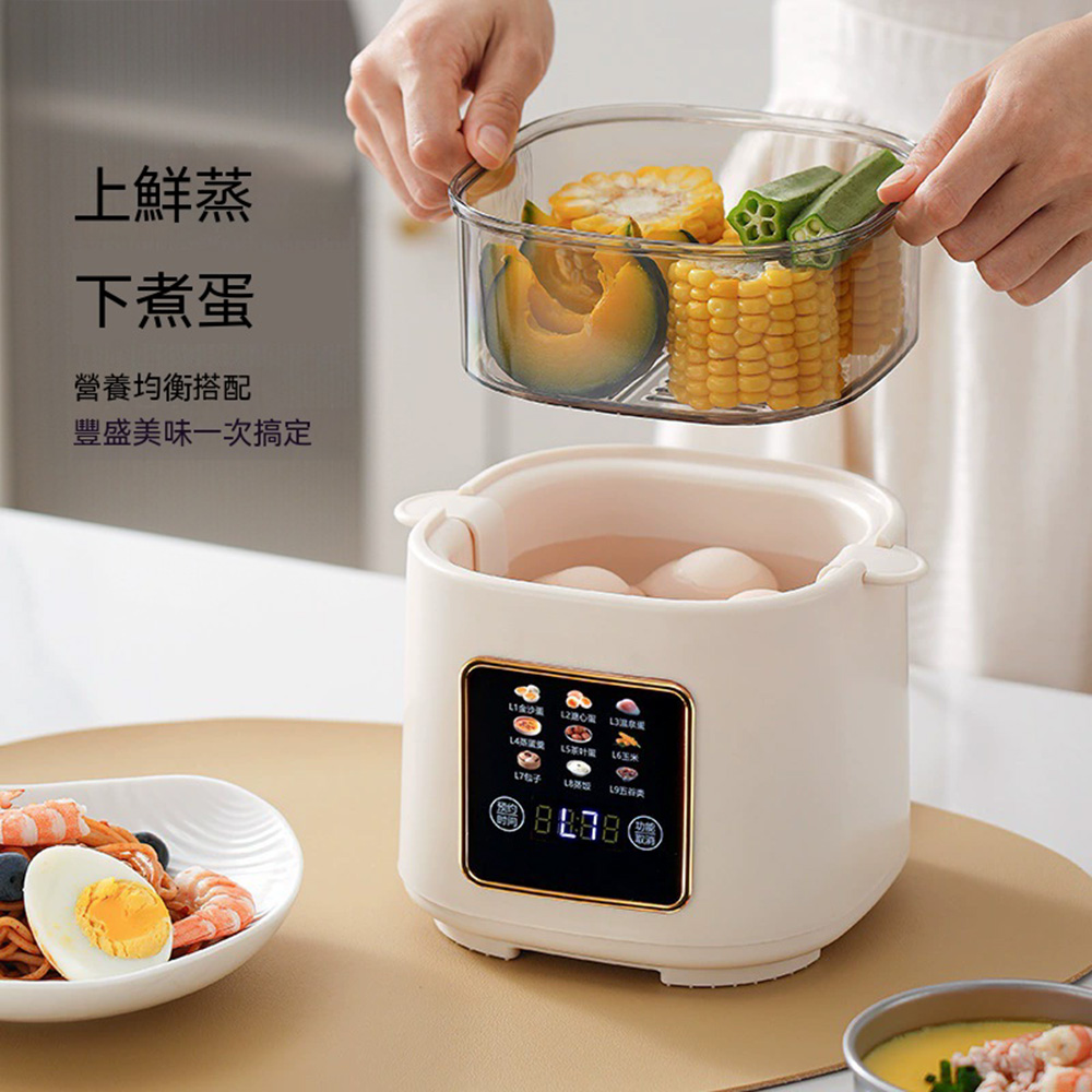 Tounichi 東日 多功能蒸煮早餐機｜24h預約 9大料理模式 上蒸下煮 煮蛋器蒸鍋一機多用