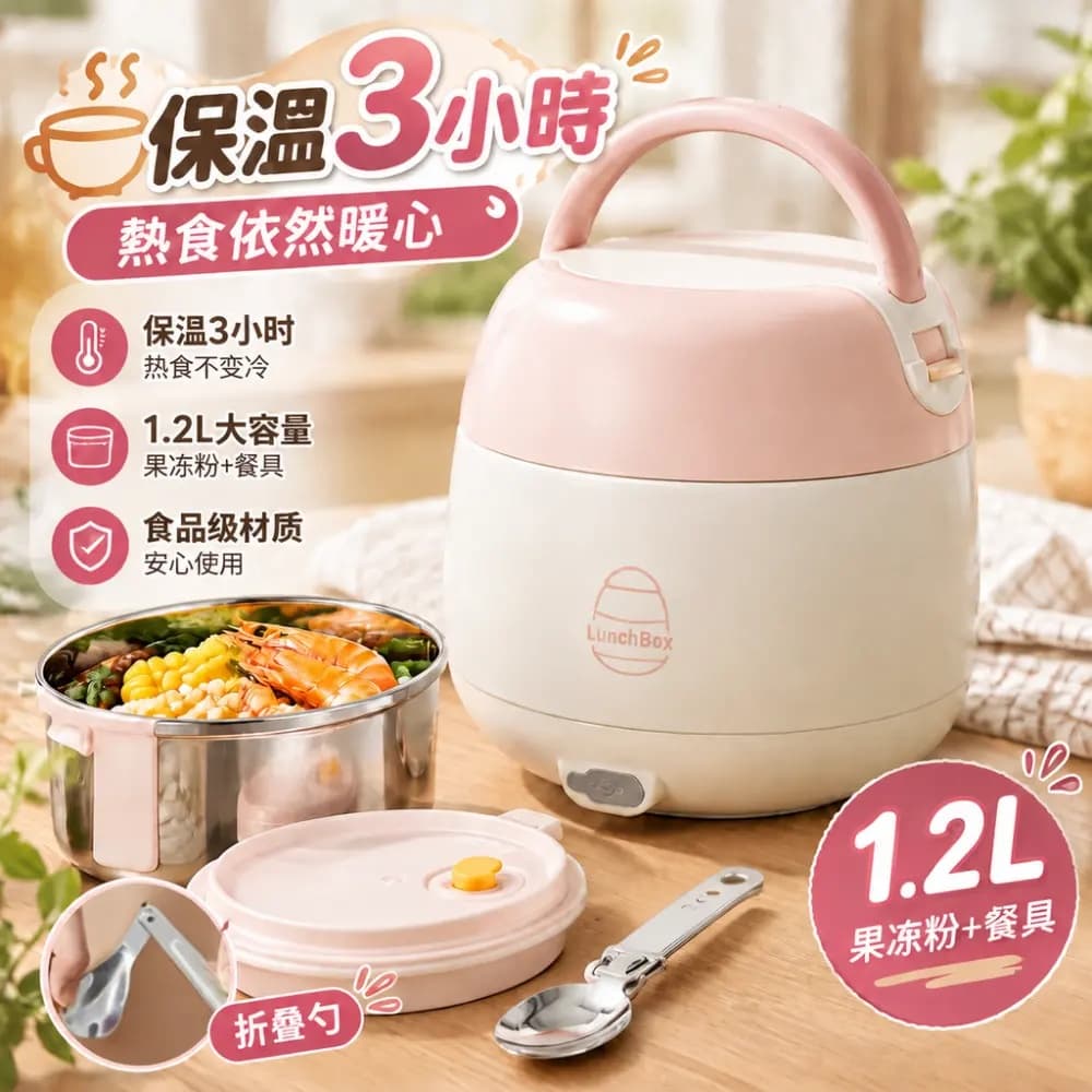 【森百諾】加熱盒 內膽盒 煮飯盒 保溫盒 便當盒 飯盒 保溫鍋 提鍋 餐盒 加熱飯盒 電熱盒 220V 配變壓器