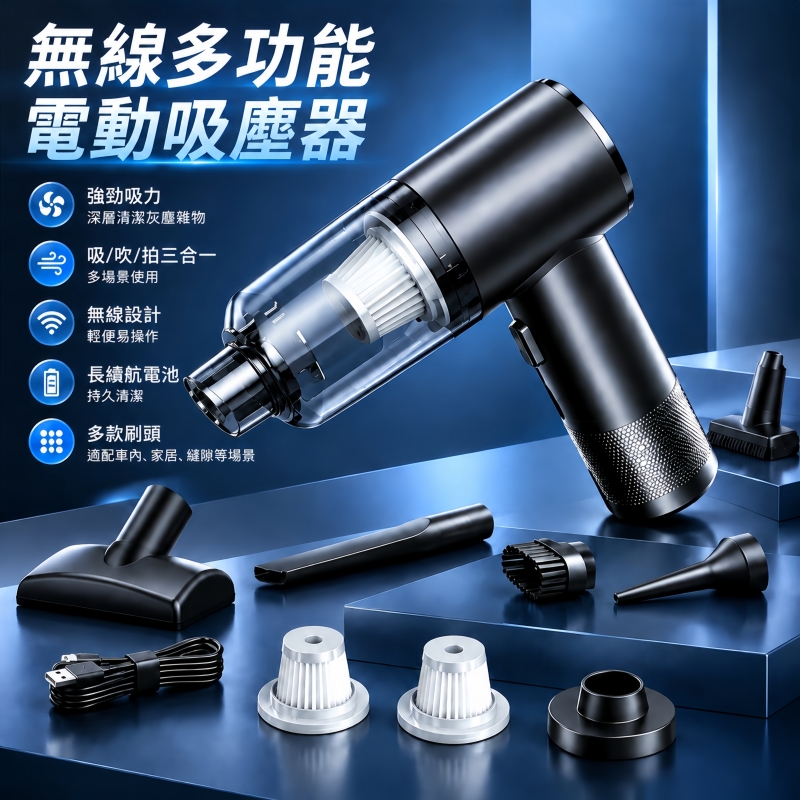 銘利萊 鍵盤清潔器 電動吹塵槍 電腦清灰工具 小型吸塵器 主機清潔器 USB吹吸兩用 高壓氣吹