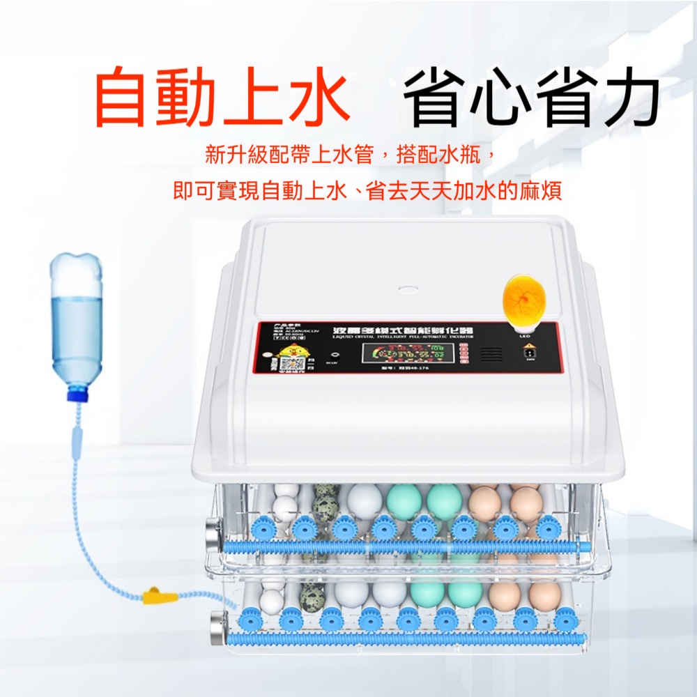 孵蛋器 雙電孵化機 全自動孵蛋器 小型孵蛋器 家用孵蛋器 智慧孵化箱 迷你孵蛋器 可孵化64顆雞蛋 現貨