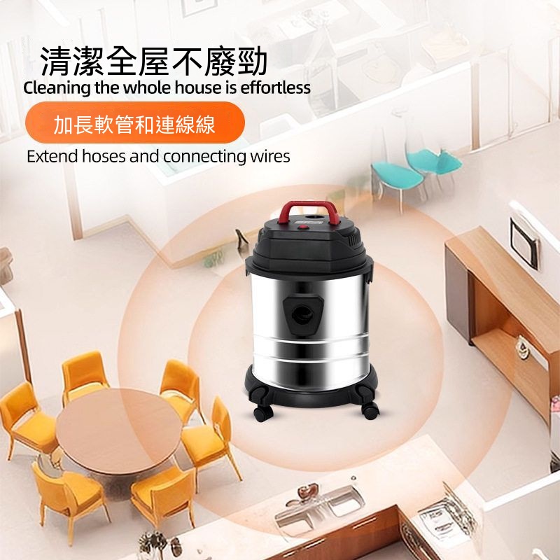 桶式吸塵器 除塵機 110V吸塵器 工業用吸塵機 大吸力清潔機 乾濕兩用吹吸機 不鏽鋼機身