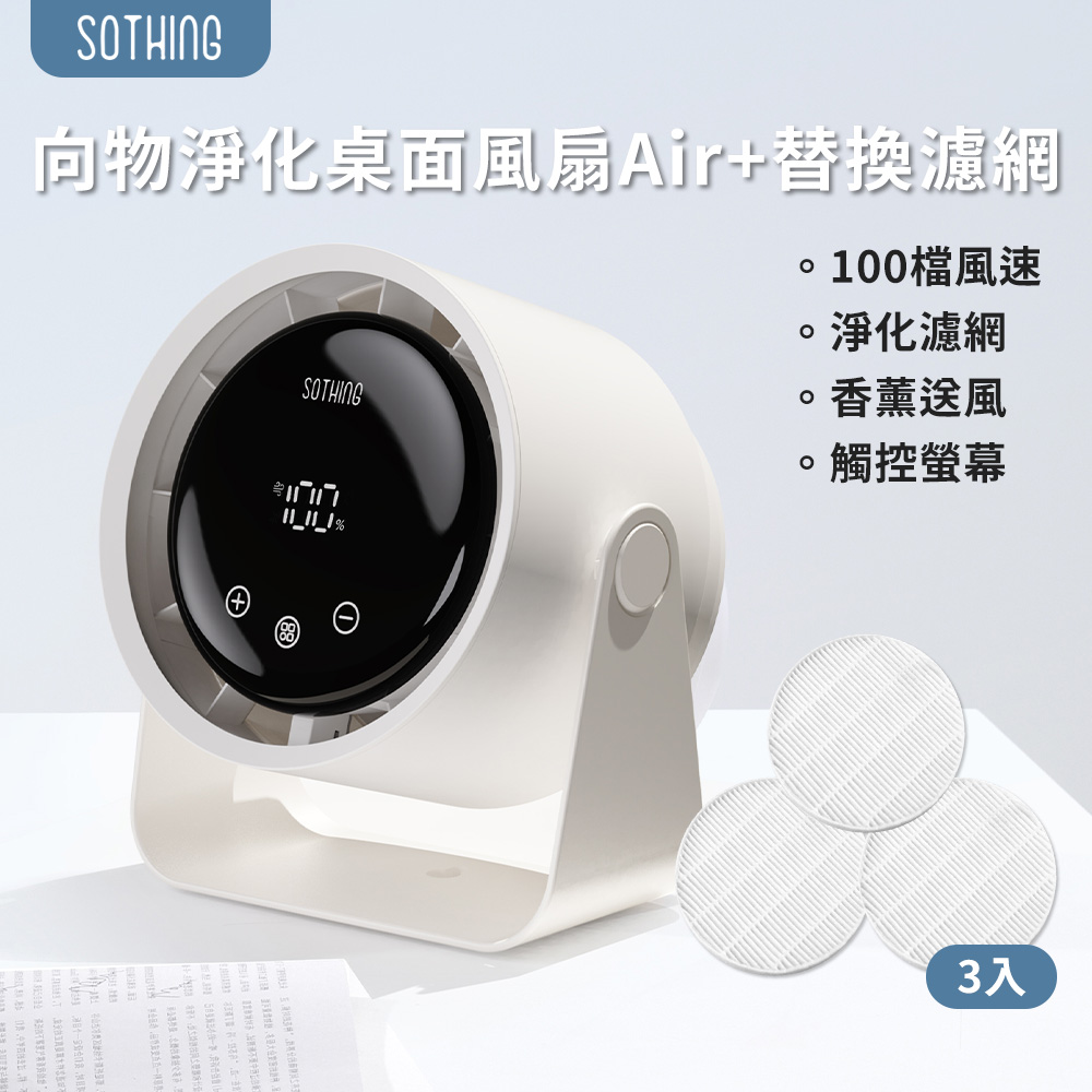 過濾淨化桌面風扇 Air+專用替換濾網(三入) 套裝組  可壁掛電風扇 USB風扇 靜音風扇 高速風扇 小電風扇
