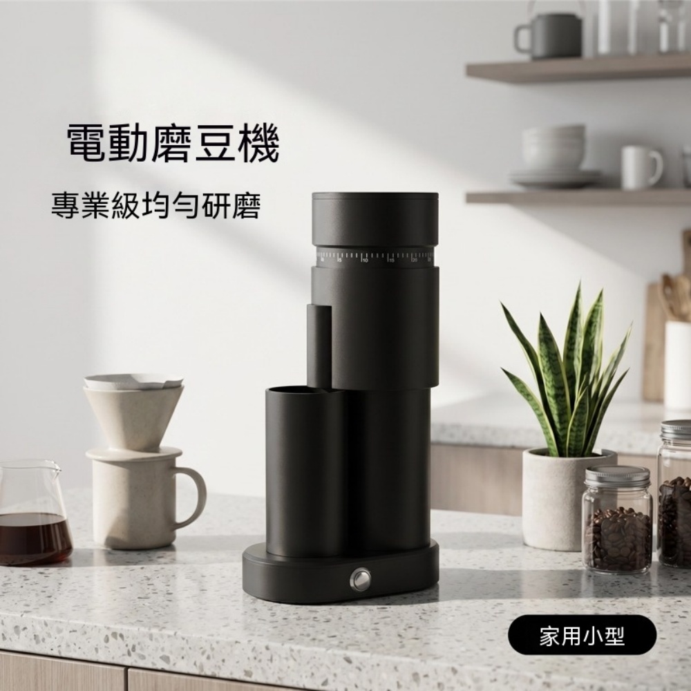 咖啡研磨機 錐刀磨豆機 電動磨豆機  小型意式咖啡研磨機 家用自動磨豆咖啡機 打粉機 鋁合金機身