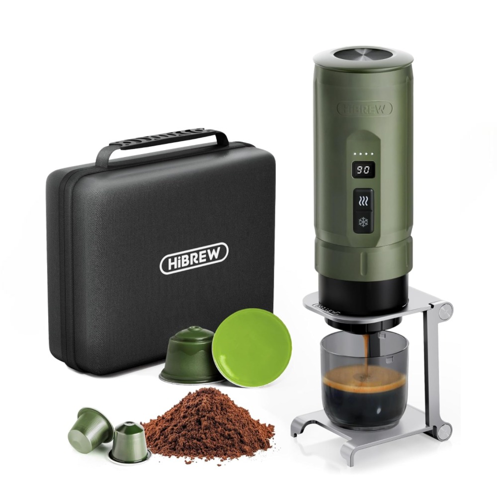 HiBREW H4C 攜帶式咖啡機_探索版  便攜式電動咖啡機 義式濃縮咖啡機 膠囊咖啡機(黑/軍綠/櫻花粉/珍珠白)