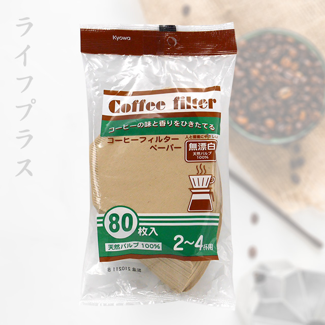【一品川流】Kyowa 日本製無漂白咖啡濾紙-2~4杯用-80枚入 6包