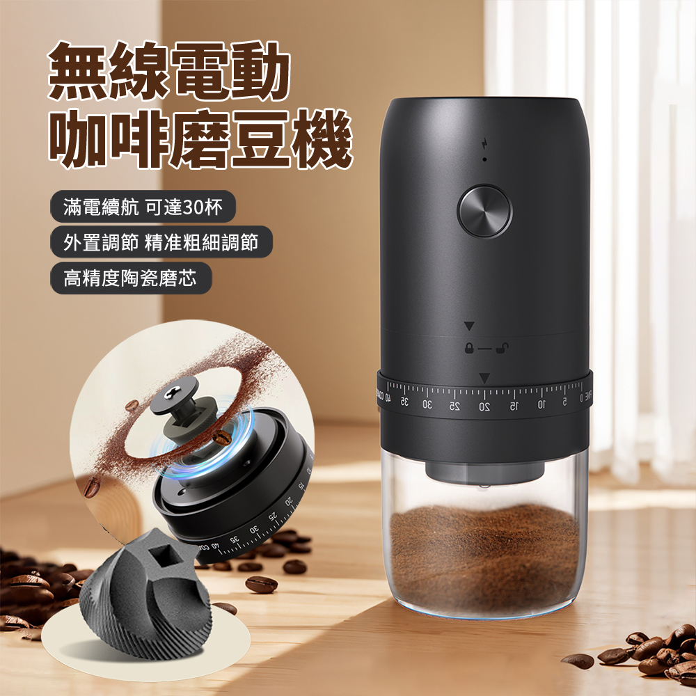 HADER 電動咖啡磨豆機 咖啡豆研磨機 意式咖啡自動磨粉機 小型咖啡機 交換禮物