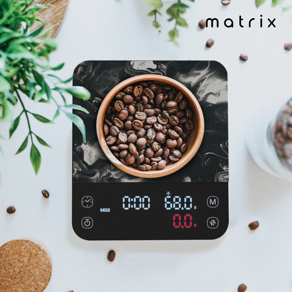 Matrix M1 PRO 小智 義式手沖LED觸控雙顯咖啡電子秤Type-C充電