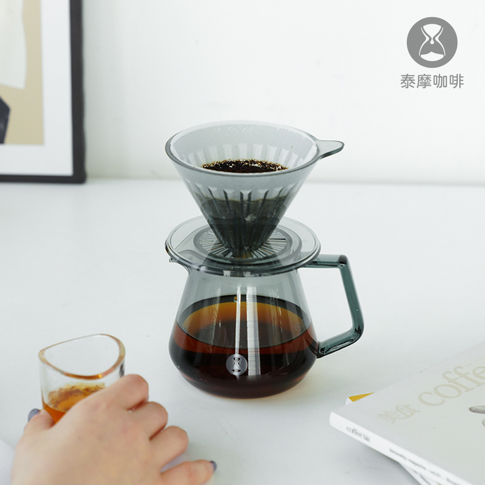 TIMEMORE 泰摩 泰摩咖啡 樹脂冰瞳02 黛黑 +分享壺600ml-黛黑