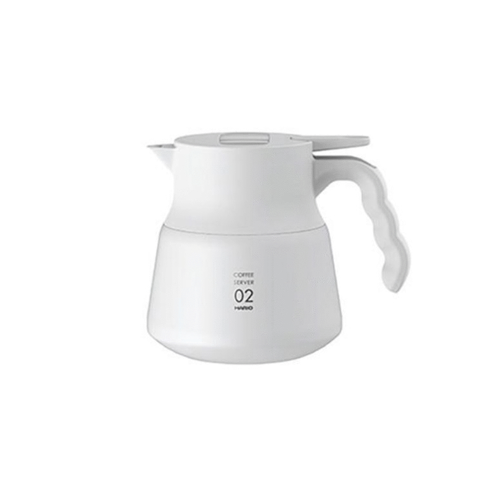HARIO V60 VHSN系列雙層真空不鏽鋼保溫咖啡壺PLUS 02 600ml(2~5杯)-白色VHSN-60-W 咖啡分享壺 真空壺 冷熱皆可